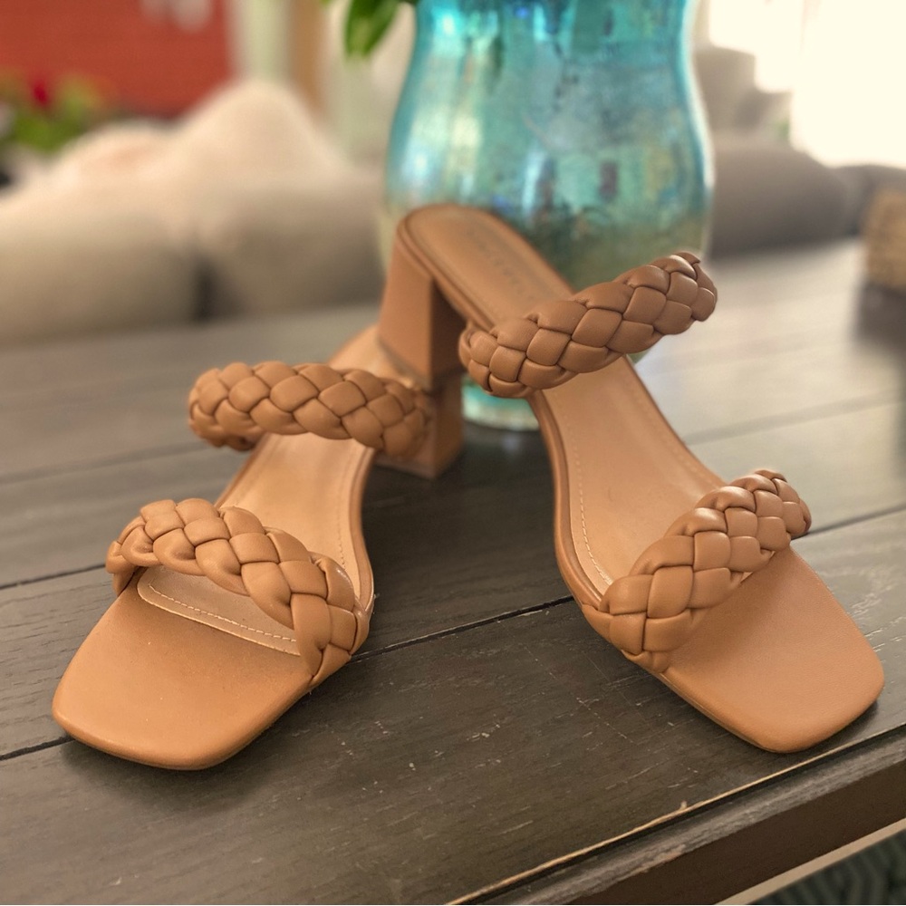 New braided block heel sandals